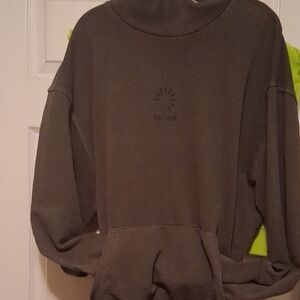 Daily Paper Ribbed Obsidian Black Sweatshirt W Front Pockets Xl